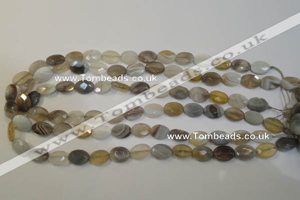 CAG2463 15.5 inches 10*14mm faceted oval Chinese botswana agate beads