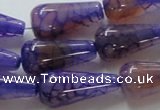 CAG249 15.5 inches 13*28mm teardrop dragon veins agate beads