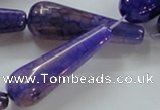 CAG250 15.5 inches 15*40mm teardrop dragon veins agate beads