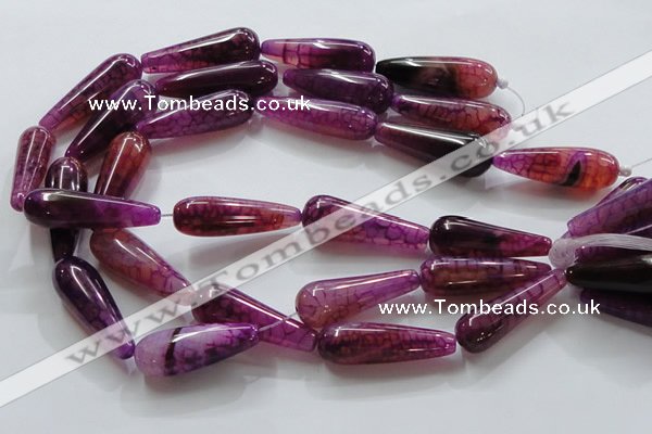 CAG252 15.5 inches teardrop 15*40mm dragon veins agate beads
