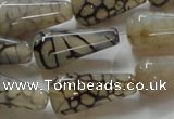 CAG254 15.5 inches 13*26mm teardrop dragon veins agate beads