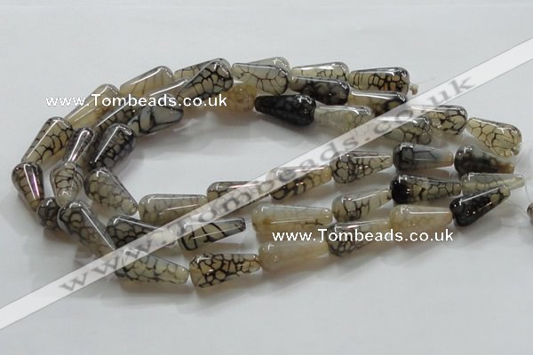 CAG254 15.5 inches 13*26mm teardrop dragon veins agate beads