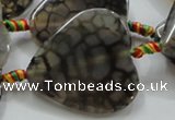 CAG257 15.5 inches 35*35mm heart dragon veins agate gemstone beads