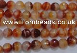 CAG2701 15.5 inches 6mm faceted round red line agate beads