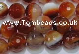 CAG2704 15.5 inches 12mm faceted round red line agate beads