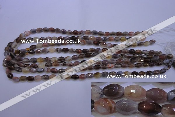 CAG2755 15.5 inches 5*8mm faceted rice botswana agate beads wholesale