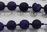 CAG2800 15.5 inches 10mm round matte druzy agate beads whholesale