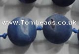 CAG2806 15.5 inches 18mm round matte druzy agate beads whholesale
