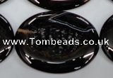 CAG2922 15.5 inches 30*40mm oval black line agate beads