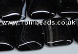 CAG2947 15.5 inches 20*20mm square black line agate beads