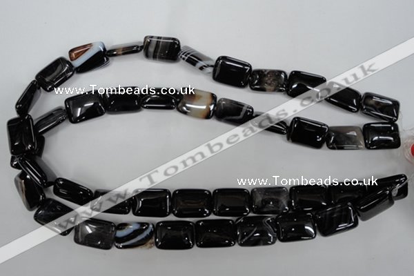 CAG2955 15.5 inches 13*18mm rectangle black line agate beads