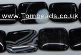 CAG2956 15.5 inches 15*20mm rectangle black line agate beads