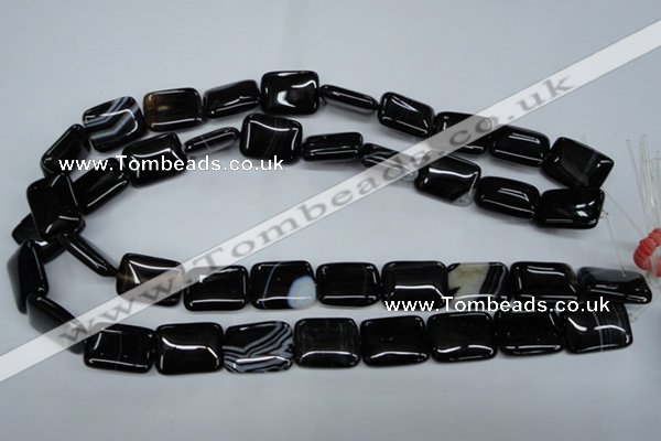 CAG2956 15.5 inches 15*20mm rectangle black line agate beads