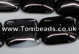 CAG2957 15.5 inches 20*25mm rectangle black line agate beads