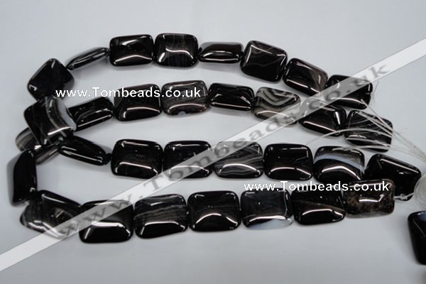 CAG2957 15.5 inches 20*25mm rectangle black line agate beads