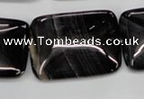 CAG2958 15.5 inches 22*30mm rectangle black line agate beads