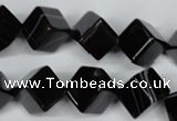 CAG2978 15.5 inches 10*10mm cube black line agate beads