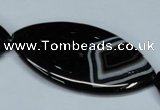 CAG3020 15.5 inches 25*48mm marquise black line agate beads