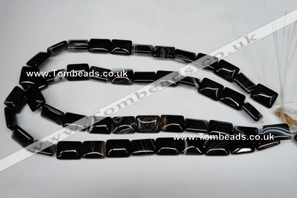 CAG3022 15.5 inches 12*16mm rectangle black line agate beads