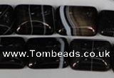 CAG3024 15.5 inches 15*20mm rectangle black line agate beads