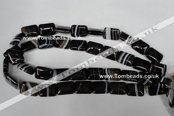 CAG3024 15.5 inches 15*20mm rectangle black line agate beads