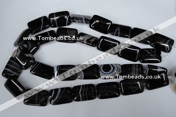 CAG3025 15.5 inches 18*25mm rectangle black line agate beads