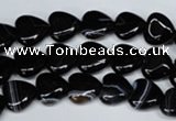 CAG3050 15.5 inches 10*10mm heart black line agate beads