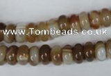 CAG3120 15.5 inches 6*10mm rondelle brown line agate beads