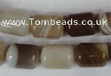 CAG3123 15.5 inches 12*16mm column brown line agate beads