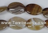 CAG3132 15.5 inches 12*16mm oval brown line agate beads