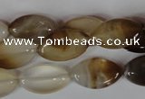 CAG3140 15.5 inches 12*20mm marquise brown line agate beads