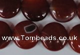 CAG3189 15.5 inches 18mm flat round red line agate beads