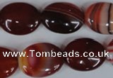 CAG3195 15.5 inches 15*20mm oval red line agate beads