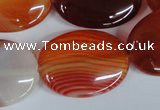 CAG3197 15.5 inches 22*30mm oval red line agate beads