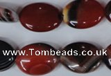 CAG3204 15.5 inches 15*20mm oval red line agate beads