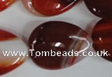 CAG3217 15.5 inches 22*30mm flat teardrop red line agate beads