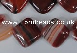 CAG3240 15.5 inches 16*16mm diamond red line agate beads