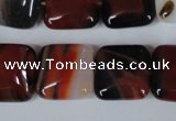 CAG3248 15.5 inches 16*16mm square red line agate beads