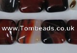 CAG3248 15.5 inches 16*16mm square red line agate beads