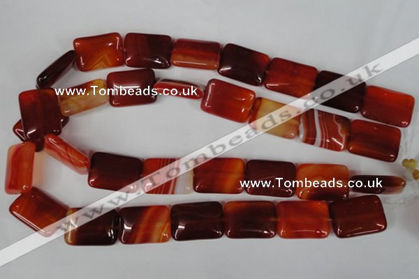 CAG3256 15.5 inches 18*25mm rectangle red line agate beads