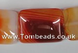 CAG3257 15.5 inches 22*30mm rectangle red line agate beads