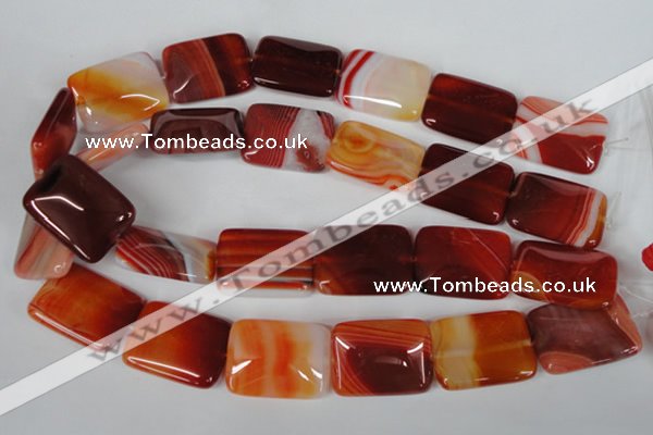 CAG3257 15.5 inches 22*30mm rectangle red line agate beads