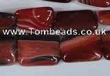 CAG3263 15.5 inches 13*18mm rectangle red line agate beads