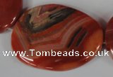 CAG3270 15.5 inches 28*40mm freeform red line agate beads