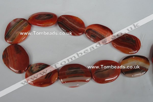 CAG3270 15.5 inches 28*40mm freeform red line agate beads