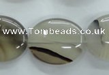 CAG3326 15.5 inches 20*30mm oval natural grey agate beads