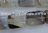 CAG3344 15.5 inches 15*20mm rectangle natural grey agate beads