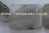 CAG3348 15.5 inches 30*40mm rectangle natural grey agate beads