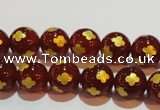 CAG3394 15.5 inches 8mm carved round red agate beads wholesale
