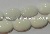 CAG3432 15.5 inches 13*18mm oval white agate gemstone beads